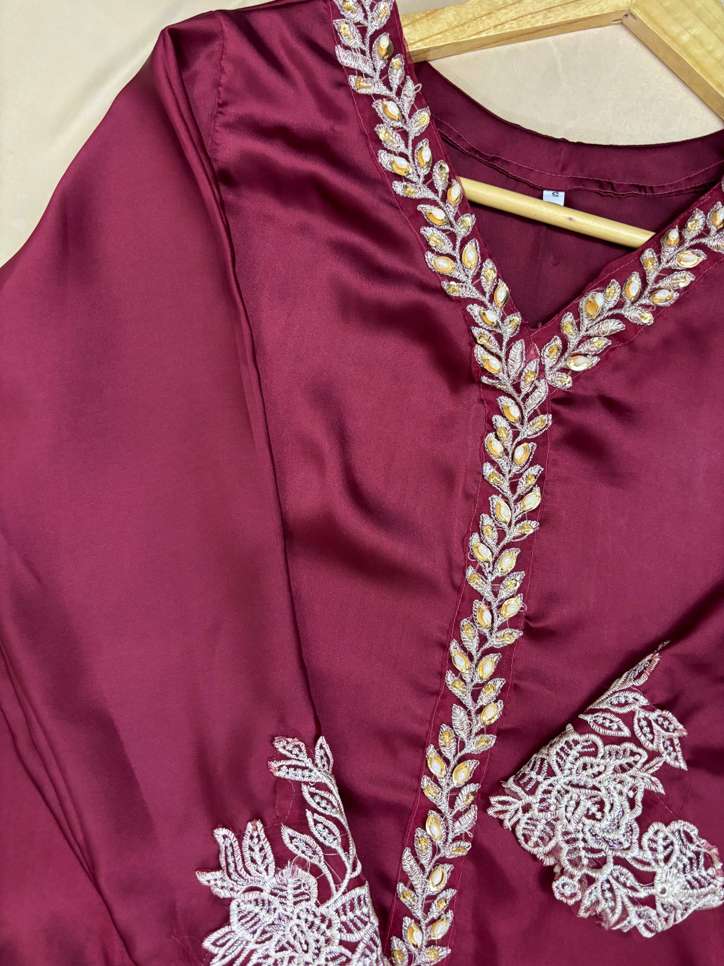 Crimson Aura — Embroidered Luxury 3-Piece Set