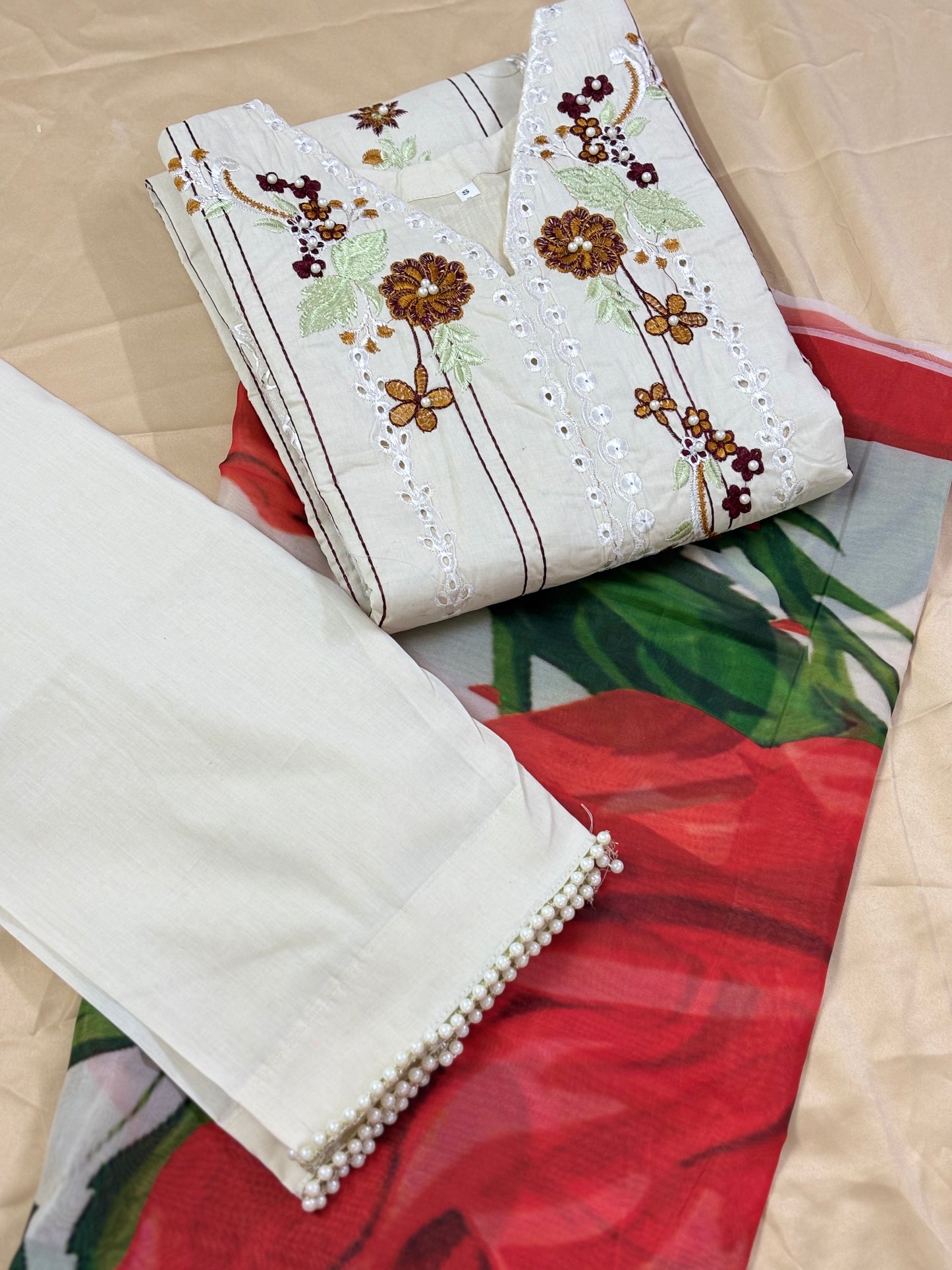 Ivory Whisper — Embroidered Luxury 3-Piece Set