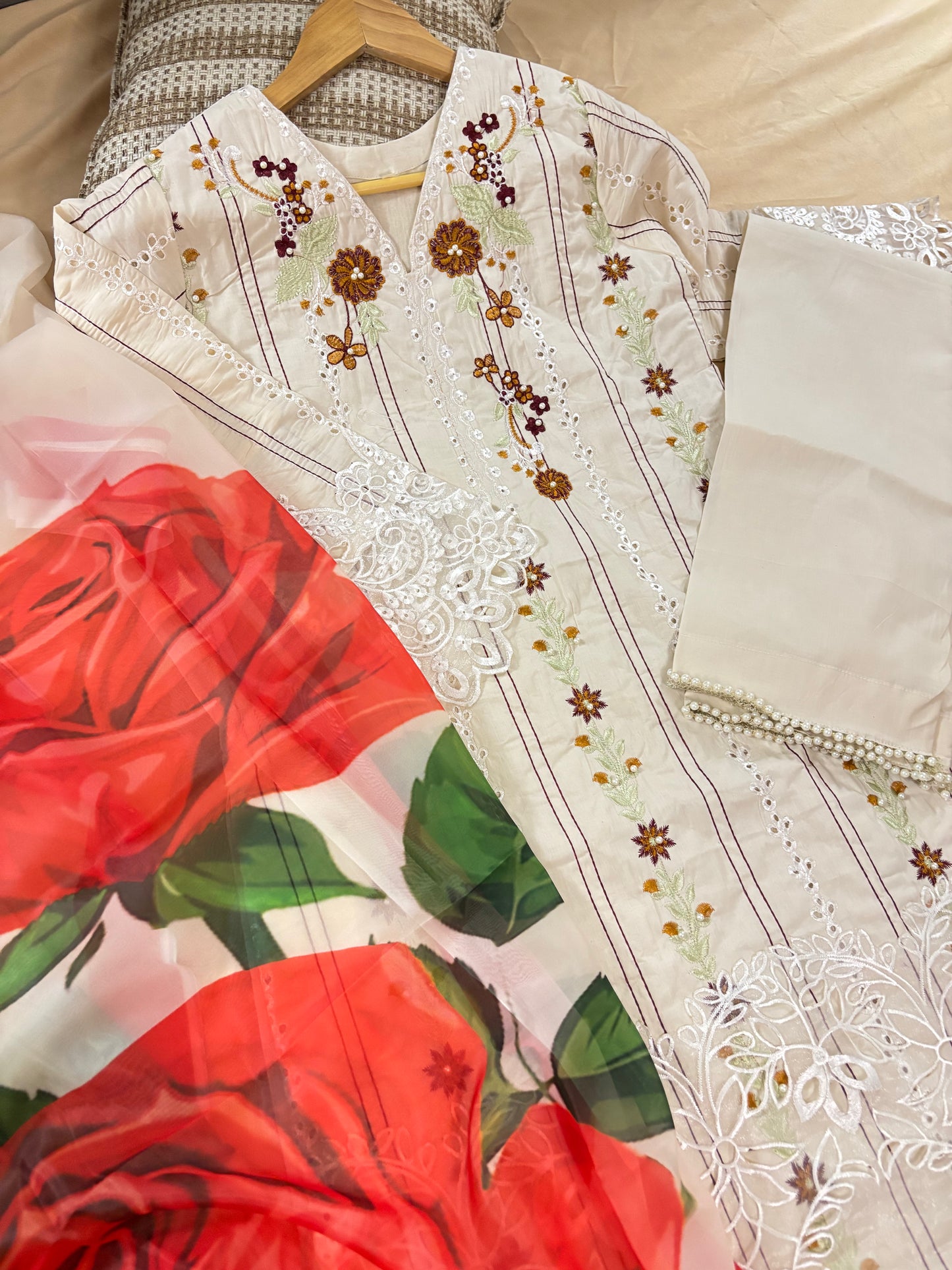 Ivory Whisper — Embroidered Luxury 3-Piece Set