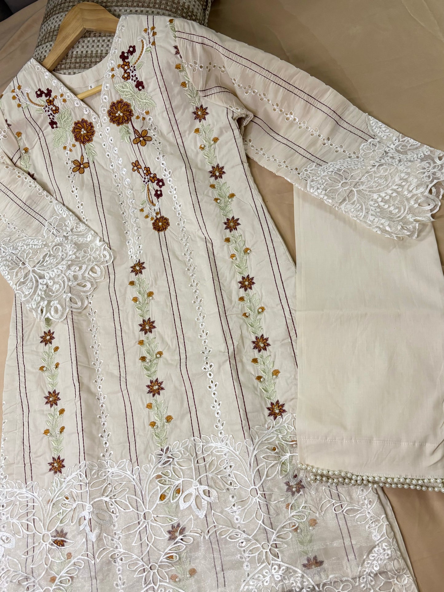Ivory Whisper — Embroidered Luxury 3-Piece Set